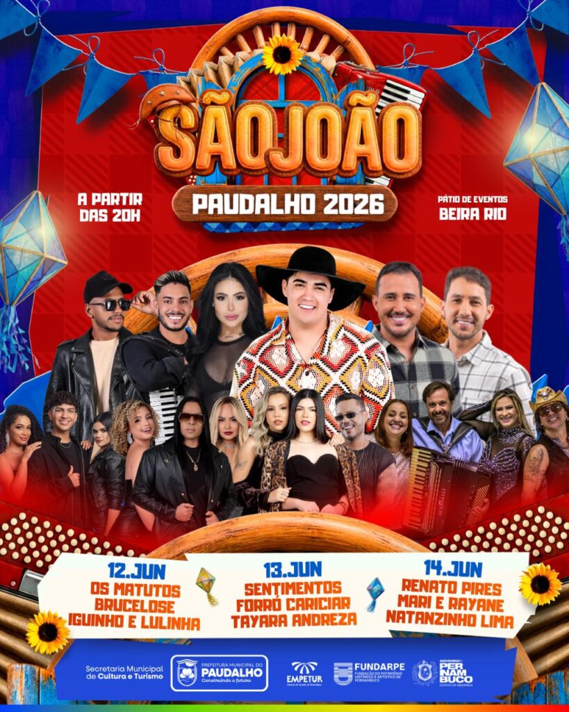 São João Paudalho 2026 terá grandes atrações e programação especial no Beira Rio e na Vila São João