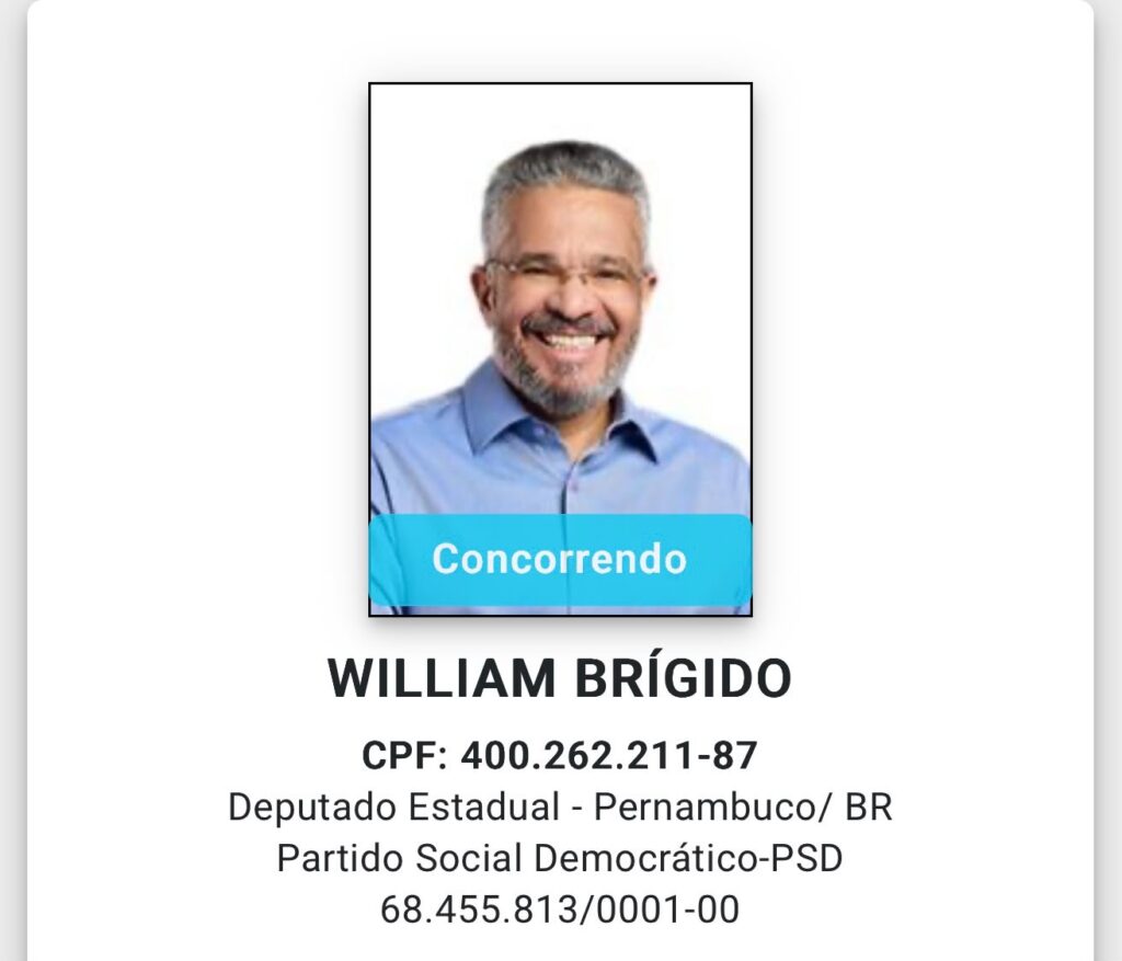 Eleições 2026: William Brigido oficializa pedido de registro de candidatura à reeleição para a Alepe