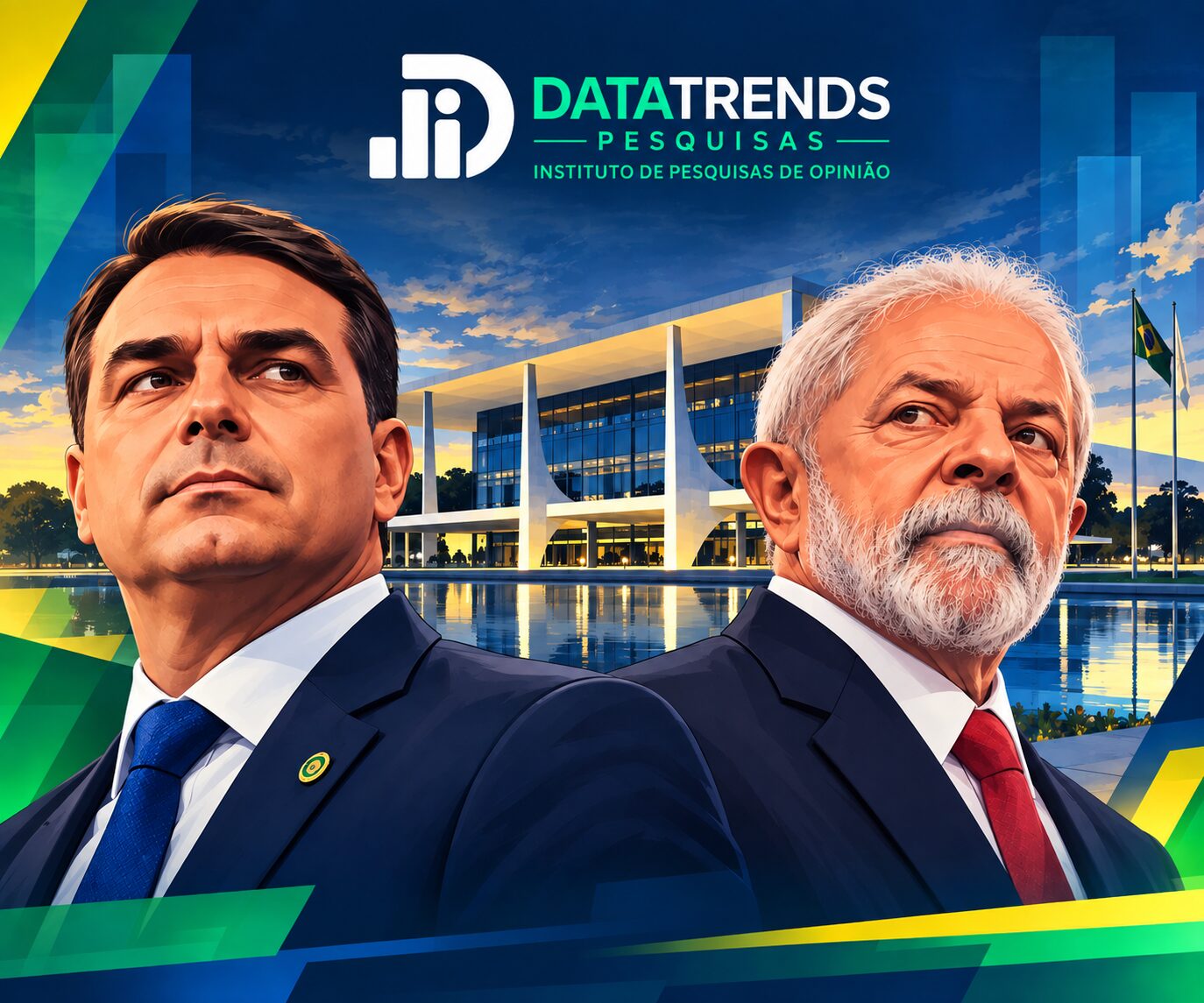 Após acertos no primeiro turno, DataTrends registra pesquisa nacional para disputa entre Flávio e Lula